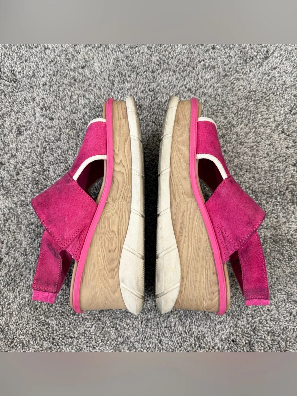 Sorel Pink Suede Wedge Platform Slide Sling backs Open Toe Women’s US 6.5 - Picture 4 of 12